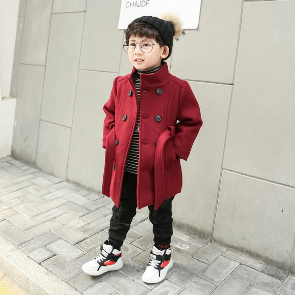 Palton pentru copii stilat pentru baieti cu curea in trei culori