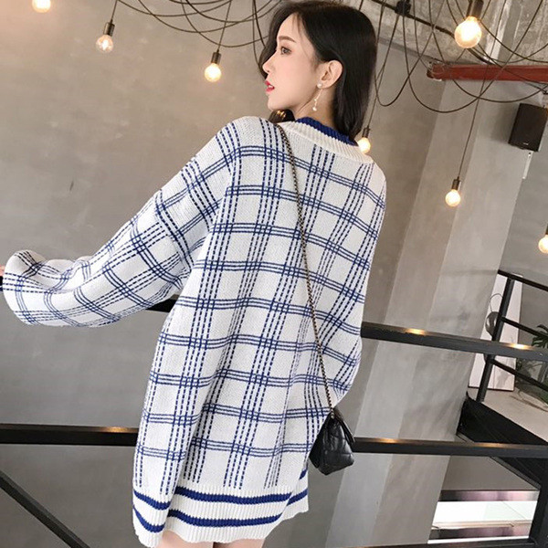 Дамска модерна карирана жилетка в три цвята