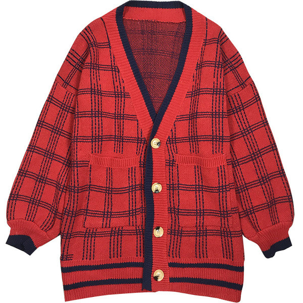 Дамска модерна карирана жилетка в три цвята