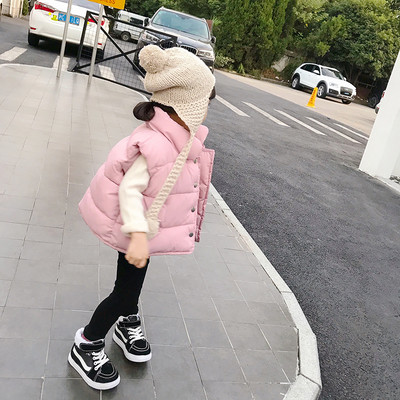 Vesta pentru copii pentru fete cu nasturi metalici in trei culori