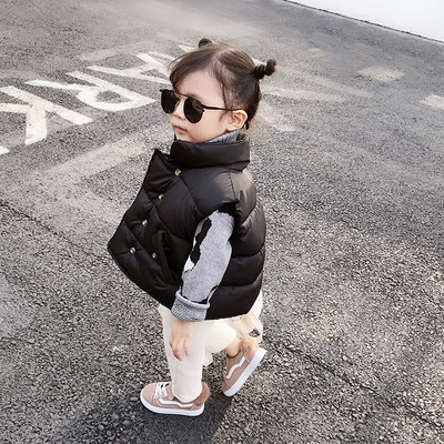 Vesta pentru copii pentru fete cu nasturi metalici in trei culori