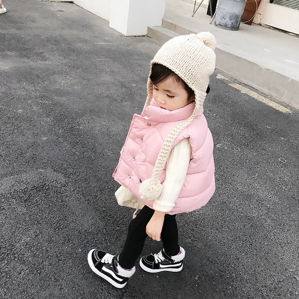 Vesta pentru copii pentru fete cu nasturi metalici in trei culori