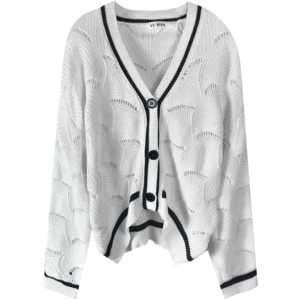 Vestă modernă pentru femei tricotată în trei culori