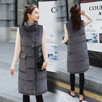 ХИТ Актуален дамски елек широк модел с големи джобове и висока яка в три цвята