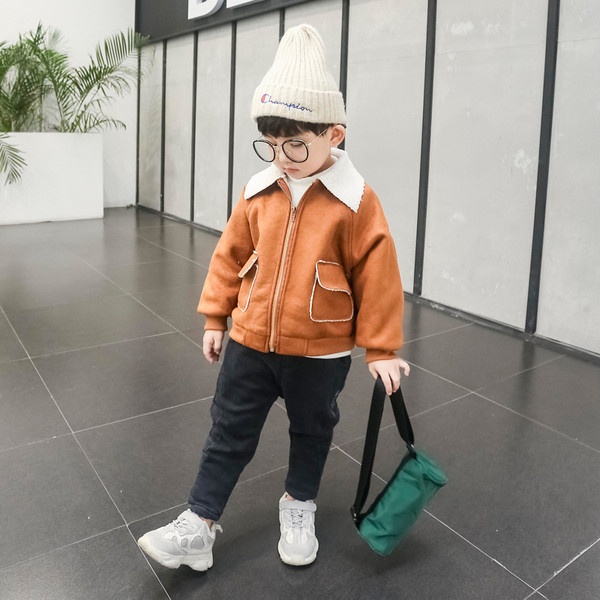 Ежедневно детско яке за момчета с мека подплата в два цвята