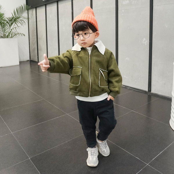 Ежедневно детско яке за момчета с мека подплата в два цвята