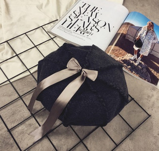 Palarie eleganta de dama cu panglica in patru culori