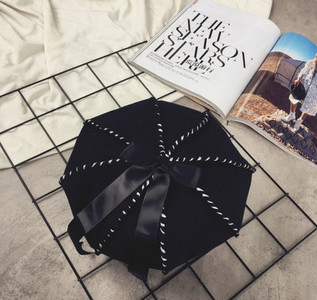 Palarie eleganta de dama cu panglica in patru culori