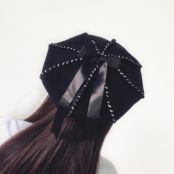 Palarie eleganta de dama cu panglica in patru culori