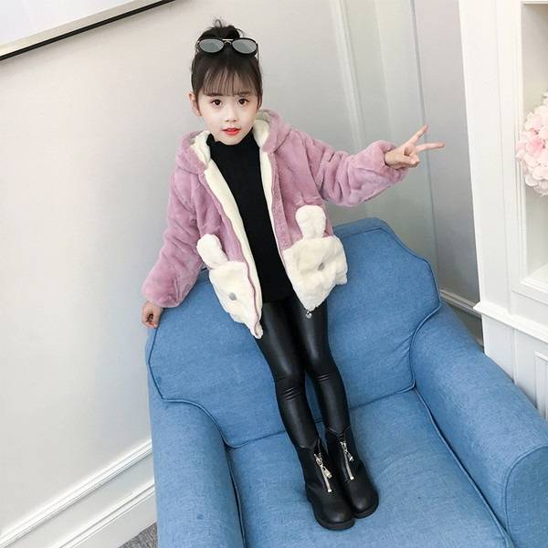 Hanorac pentru copii din puf pentru fete cu element 3D