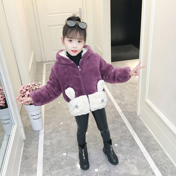 Hanorac pentru copii din puf pentru fete cu element 3D