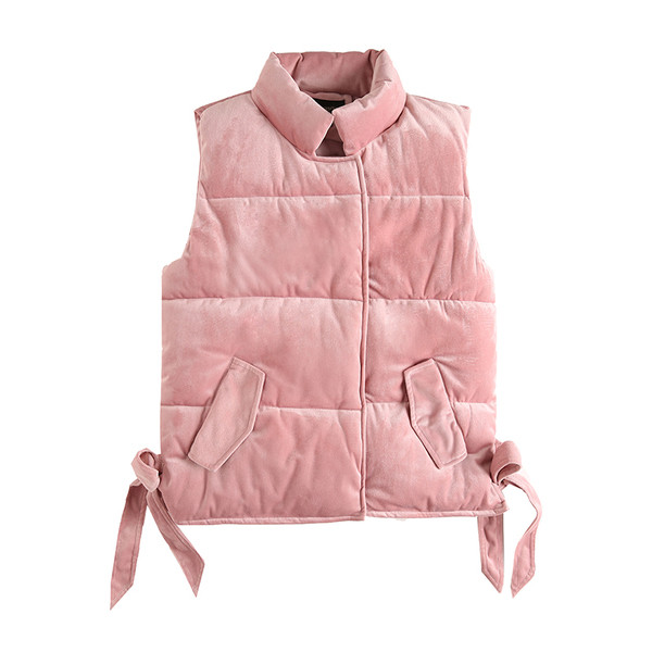 Ежедневен дамски елек с елемент връзки къс модел в няколко цвята 