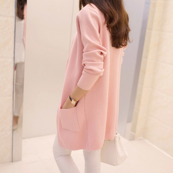 Cardigan lung elegant de dama in mai multe culori