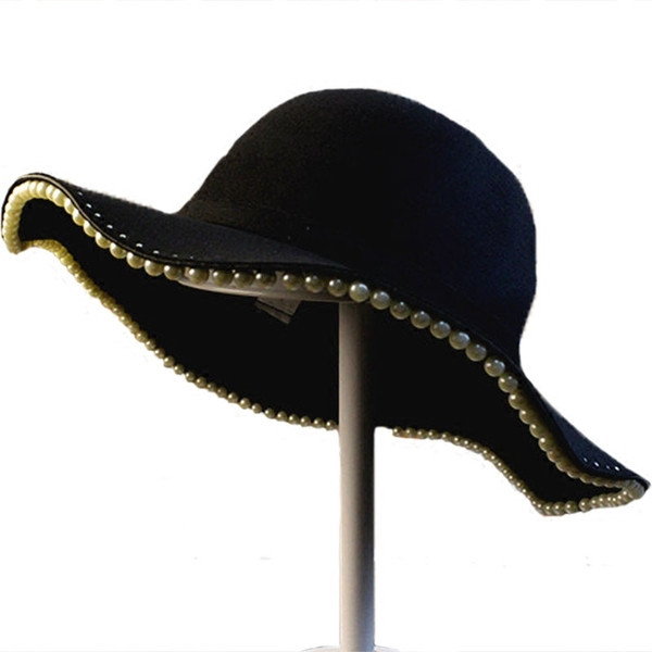 Palarie eleganta de dama cu perle decorative