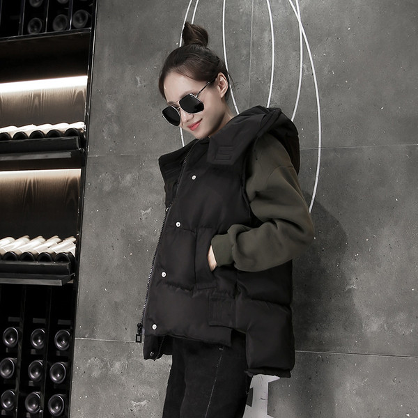 Vesta casual dama model scurta cu gluga in doua culori