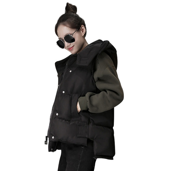 Vesta casual dama model scurta cu gluga in doua culori