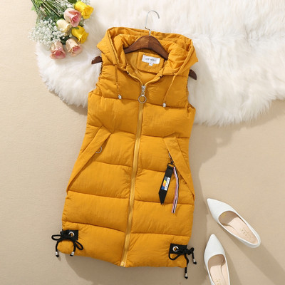 Modern women`s vest with element ties long pattern in several colors