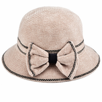 Palarie moderna de dama in patru culori cu panglica