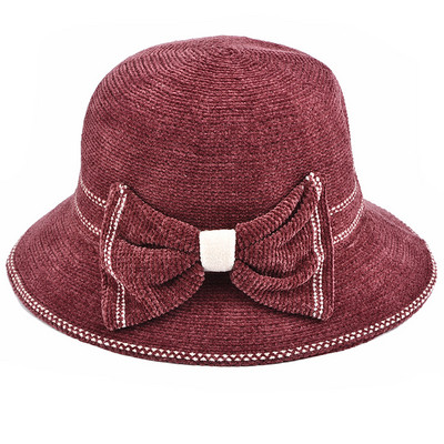 Palarie moderna de dama in patru culori cu panglica