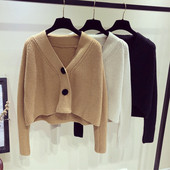 Cardigan scurt, elegant, pentru femei, în trei culori