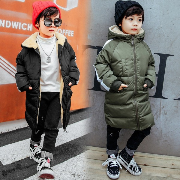 Μακρύ παιδικό μπουφάν κατάλληλο για κορίτσια και αγόρια σε διάφορα χρώματα