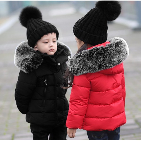 Модерно детско яке подходящо за момичета и момчета с качулка и пух в два цвята