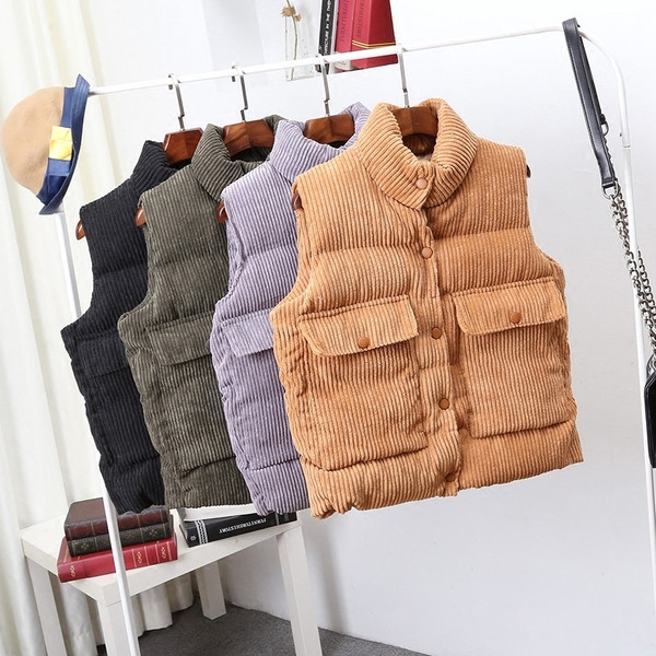 Casual γυναικείο γιλέκο με μεγάλες τσέπες, τρία μοντέλα σε διαφορετικά χρώματα