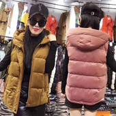 Ежедневен дамски елек къс модел с качулка в няколко цвята 