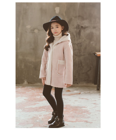 Модерно детско палто за момичета в няколко цвята с мека подплата