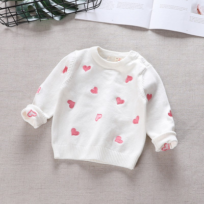 Bluza moderna pentru copii pentru fete cu broderie colorata in alb si roz