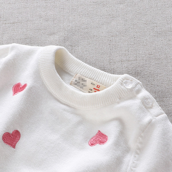 Bluza moderna pentru copii pentru fete cu broderie colorata in alb si roz