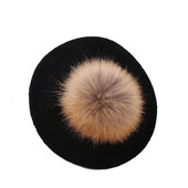 Pălărie groasă de damă modernă cu puf în mai multe culori