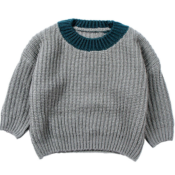 Alkalmi gyerekpulóver fiúknak szürke és barna színben