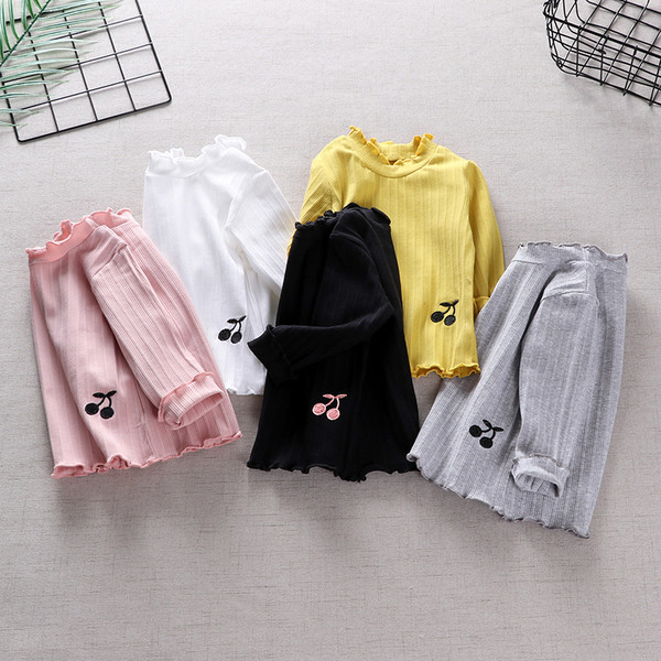 Ежедневна детска блуза за момичета с цветна бродерия в няколко цвята 