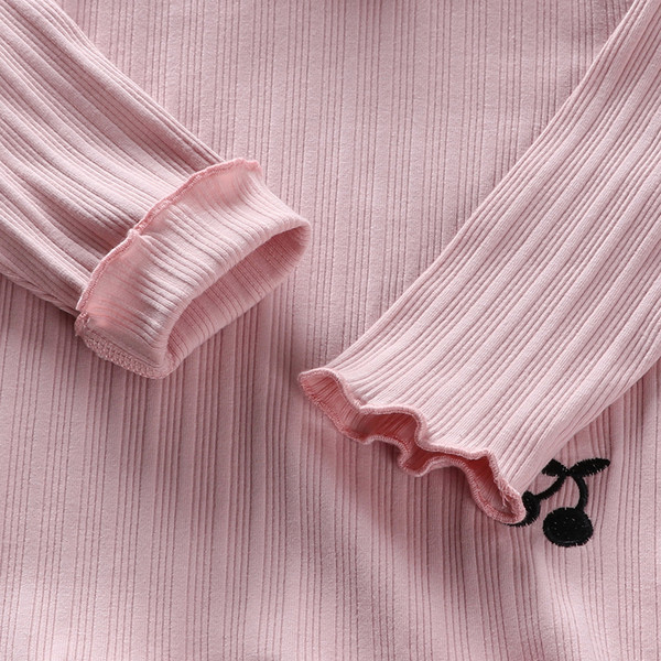 Ежедневна детска блуза за момичета с цветна бродерия в няколко цвята 