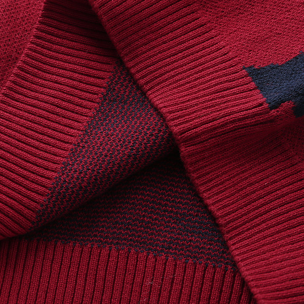 Pulover pentru copii pentru baieti cu model in rosu si verde