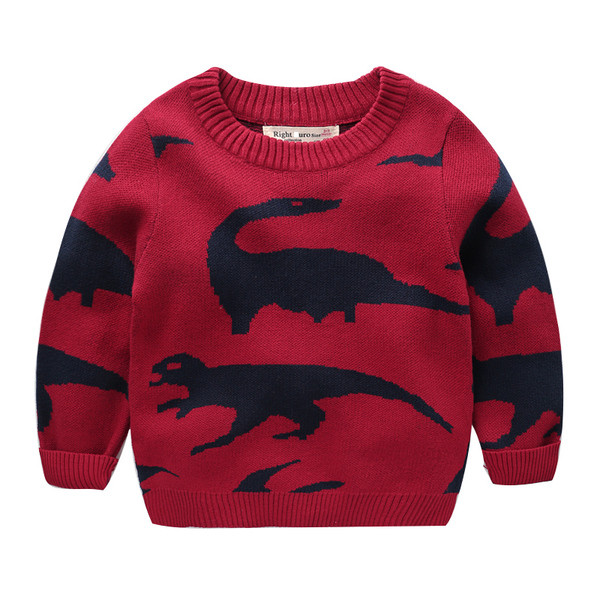 Pulover pentru copii pentru baieti cu model in rosu si verde