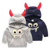 Hanorac modern pentru copii pentru baieti cu decor 3D in doua culori