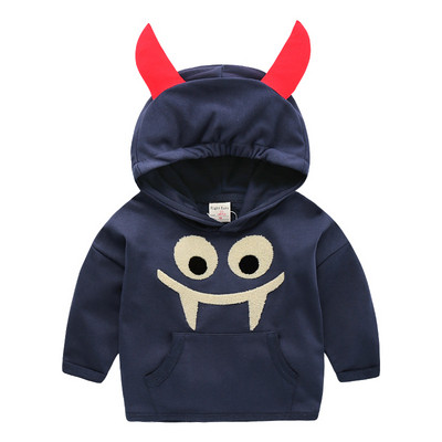 Hanorac modern pentru copii pentru baieti cu decor 3D in doua culori