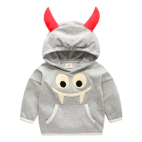 Hanorac modern pentru copii pentru baieti cu decor 3D in doua culori