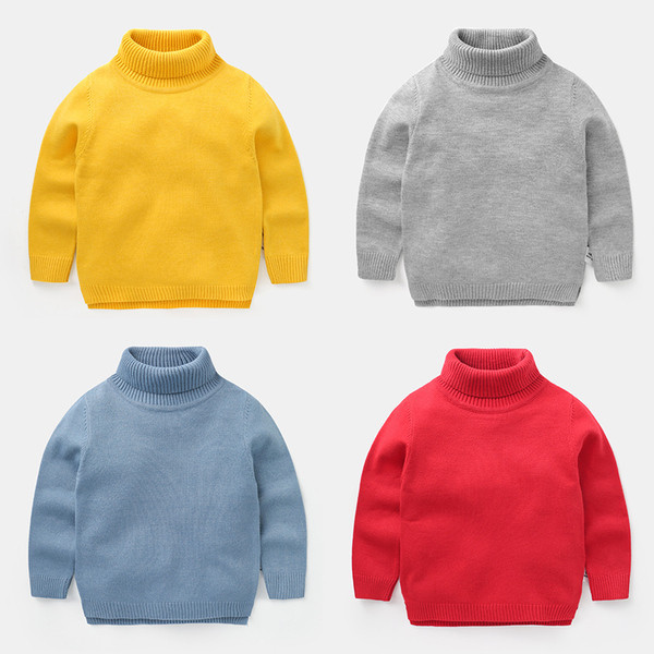 Pulover pentru copii cu guler inalt in mai multe culori potrivit pentru fete si baieti