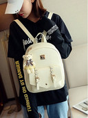 Модерна дамска раница от еко кожа с декорация в няколко цвята