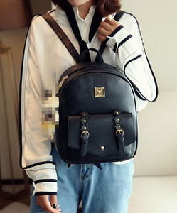 Модерна дамска раница от еко кожа с декорация в няколко цвята