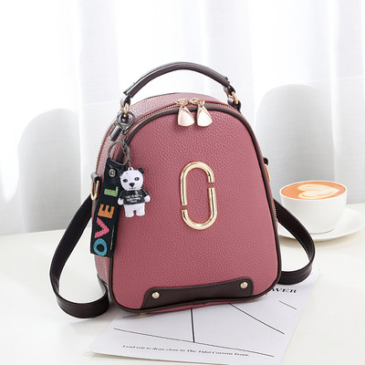 Rucsac de dama de zi cu zi cu element decorativ in mai multe culori