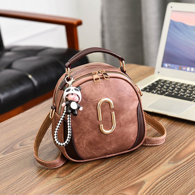 Модерна дамска раница с елемент от еко кожа в няколко цвята