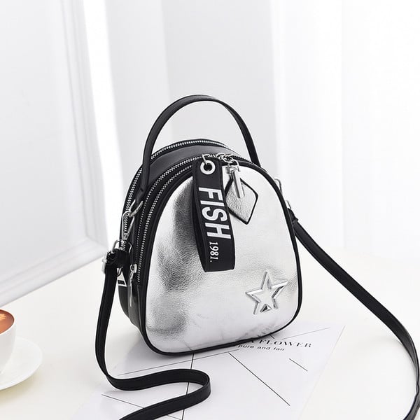 Модерна дамска раница с метален елемент в няколко цвята