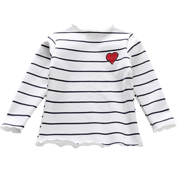 Ежедневна детска раирана  блуза с цветна бродерия