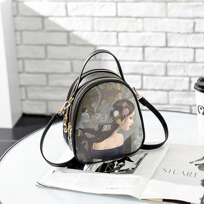 Rucsac de dama modern din piele ecologica cu aplicatii diferite