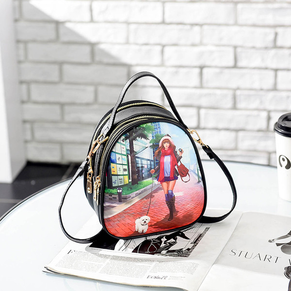 Rucsac de dama modern din piele ecologica cu aplicatii diferite