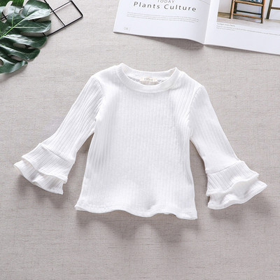 Bluză pentru copii modernă pentru fete cu mâneci lotus în negru, alb și roz